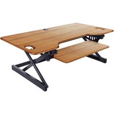 Office Supplies Rocelco 46" Height Adjustable Sit To Standing Desk Riser Black/Teak Grain