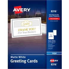 White Envelopes & Mailing Supplies Avery ï¿½ Printable Greeting Cards With Envelopes, Half-Fold, 5.5" x 8.5" Matte White, 30 Blank Greeting Cards