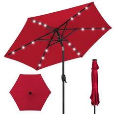 Best Choice Products Outdoor Market Solar Tilt Patio Umbrella with LED