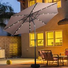 Costway Garden & Outdoor Environment Costway 10ft Patio Solar Umbrella LED Patio Market Steel Tilt