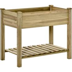 OutSunny Outdoor Planter Boxes OutSunny Light Green Wood Raised Garden Bed with