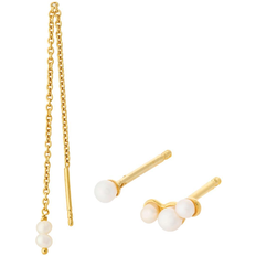 Smykkesett Pernille Corydon Ocean Earring Set - Gold/Pearl