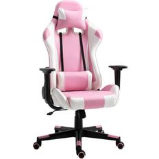 Gaming Chairs Modern-Depo Gaming Chair Pink White Adjustable Swivel Ergonomic Office Recliner Chairs for Adults Girls