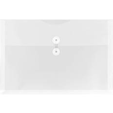Jam Paper Envelopes & Mailing Supplies Jam Paper Poly Envelope with Button & String Tie Closure, 1 Expansion, Legal Size, Clear, 12/Pack (2 Quill