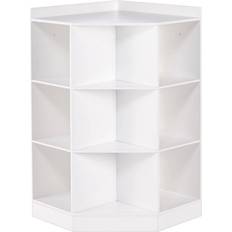 Corner storage cabinet white 6 Cubby with 3 Shelf Corner Cabinet White