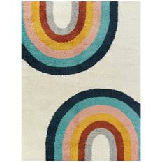 Carpets & Rugs Balta Rugs 5'2"x7' Double Rainbow Shag White