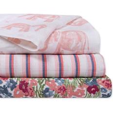 Burt's Bees Baby Blankets Burt's Bees Baby 3-Pack Wandering Elephants Muslin Receiving Blankets In Blossom Blossom 47in X 47in