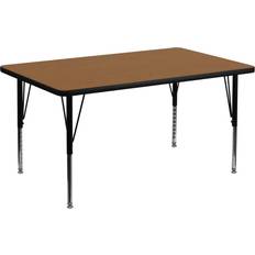 Table Sports Flash Furniture Wren 36 W x 72 L Rectangular Oak Thermal Laminate Activity Table