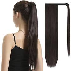 Barsdar Ponytail Straight Clip in Hair Extension 26 inch Darkest Brown