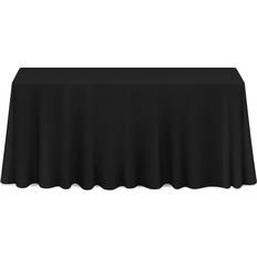 Table Cloths Lann's Linens 90" x 132" Premium Tablecloth for Wedding Banquet Restaurant Rectangular Polyester Fabric Table Cloth Black