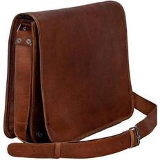 Men Briefcases Komal's Passion Leather Vintage Mens 16 Inch Leather Laptop Messenger Pro Satchel Men's Bag