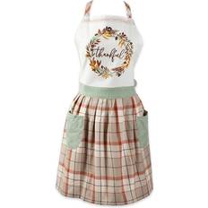 Aprons Design Imports Thanksgiving Thankful Autumn Fall Leaves Apron Multicolor, White