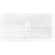 Jam Paper Envelopes & Mailing Supplies Jam Paper Â #10 Plastic Envelopes with Button and String Tie Closure, 5 1/4 x 10, Clear Poly, 12/pack (921B1CL) Clear