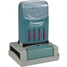 Stamps & Stamp Supplies Xstamper ECO-GREEN 66210 VersaDater Message Dater, PAID, Blue/Red