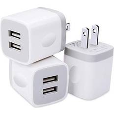 Moto g7 Electrical Accessories USB Wall Charger 3 Pack GiGreen Dual Port Charging Plug Adapter 5V 2.1A Travel Cube Block Fast Phone Power Charging Box Compatible iPhone XS X 8 7 LG V30 G7 G6 Samsung S9 S8 Note 9 Nexus Moto