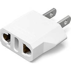 Universal plug adapter US Plug Adapter, European to USA Adapter, Unidapt Small European to American Outlet Plug Adapter, EU to US Adapter, Universal Input Europe/Asia to USA/Canada Travel Power Plug Adapter (1-Pack, White)