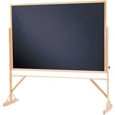 Laminate Flooring Reversible Chalkboard, 72 x 48, Black Surface, Oak Frame