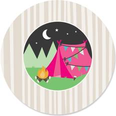 Big Dot of Happiness Let's Go Glamping Camp Glamp Party or Birthday Party Circle Sticker Labels 24 Count Pink
