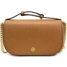 Gold Bags Tory Burch Emerson Top Handle Women's Saffiano Leather Crossbody Bag (Moose)