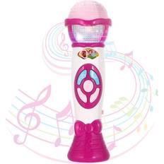 Toys FunsLane Kids Voice Changer Microphone Toy Karaoke Machine for Toddler with Recording, Play Music Function, Colorful Lights, Party Favor Toy Great Birthday for Girls Boys, Pink