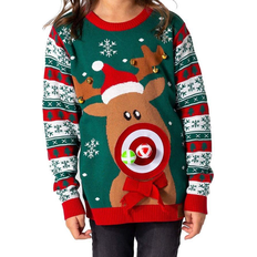 Julegensere SillySanta Kid's Rudolf Dart Game Christmas Sweater