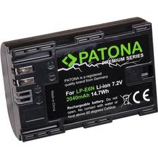Canon lp e6n Patona Premium LP-E6N kvalitetsbatteribyte för Canon med infobrik intelligent batterisystem senaste generationen