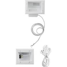 Cable Management DATACOMM 50-6623-WH-KIT Flat Panel TV Cable Organizer Kit with Duplex Power Solution