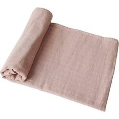 Babytepper Mushie Muslin Organic Cotton Swaddle Blanket In Blush Blush 47in X 47in