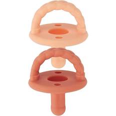 Pacifiers Itzy Ritzy 2-Pack Sweetie Soother In Braid Apricot/terracotta Peach Peach 0-6 Months
