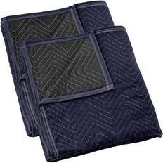Sure-Max 2 Moving & Packing Blankets Pro Economy 80" x 72" (35 lb/dz weight) Professional Quilted Shipping Furniture Pads Navy Blue and Black