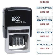 Stamps 2000 Plus Dater, RECEIVED, ENTERED, PAID, FAXED, Blue and Red Inks (065005) Multicolor