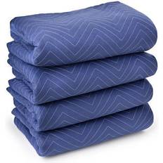 Sure-Max 4 Moving & Packing Blankets Deluxe Pro 80' x 72' (40 lb/dz weight) Professional Quilted Shipping Furniture Pads Royal Blue