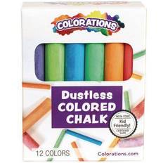 Colorations Colored Dustless Chalk 12 Pieces