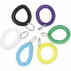 Apple AirTag Accessories Universal Wrist Coil Plus Key Ring, Plastic, Assorted Colors, 6/Pack
