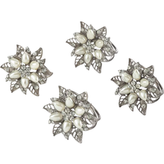 Glass Napkin Rings Saro Lifestyle Bejeweled Flower 2.5" 4pcs