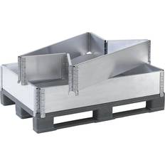 Pakkebokser Aluminium pallet collars, pack of 2, for 1200 x 1000 mm pallets, with 4 hinges, 5 packs