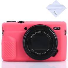 Canon g7x mark iii Digital Cameras Yisau G7X Mark II Case G7X Mark III Case G7X Camera Silicone Case Ultra Thin Lightweight Rubber Soft Silicone Case Bag Cover for Canon PowerShot G7X G7X Mark G7X Mark Microfiber Cloth Hot Pink