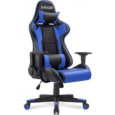 Gaming Chairs Homall Gaming Chair Office Chair High Back Computer Chair Leather Desk Chair Racing Executive Ergonomic Adjustable Swivel Task Chair with Headrest and Lumbar Support (Blue)