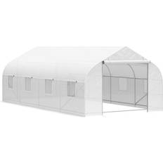 Plastic garden shed Outbuildings OutSunny Tunnel Greenhouse 20x10ft Aluminum Plastic