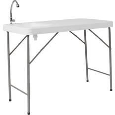 Flash Furniture Camping Tables Flash Furniture Wesley 4-Foot Portable Camping Table & Sink, White