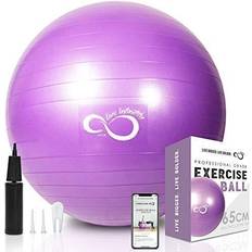 Live Infinitely Exercise Ball Extra Thick Workout Pregnancy Ball Chair for Home Workout (Purple 65cm)