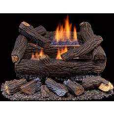 Duluth Forge Ventless Natural Gas Log Set 18 in. Stacked Red Oak Manual Control
