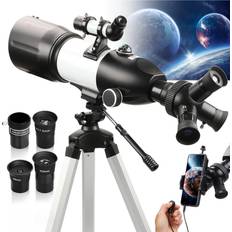 Beginners telescope Binoculars & Telescopes Telescope 80mm Large Aperture for Astronomy Beginners, Adults and Kids, 3 Rotatable Eyepieces Refractor Telescope 400mm/80mm Good Partner to View Moon Landscape and Planet, with Tripod, Phone Adapter