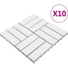 vidaXL Terrassefliser 10 stk. 30x30 cm massivt akacietræ hvid