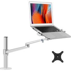 Vesa 100x100 desk mount Viozon Laptop/Notebook/Projector Mount Stand,Height Adjustable Single Arm Mount Support 12-17 inch Laptop/Notebook/Tablet, Free Removable VESA 75X75 and 100X100 for Monitor 17-32 inch (Silver)