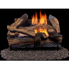 Red Wood Stoves Duluth Forge Ventless Natural Gas Log Set 18 in. Split Red Oak Manual Control
