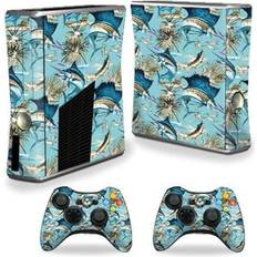 MightySkins compatible with x-box 360 xbox 360 s console - island fish protective, durable, and unique vinyl decal wrap