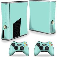 Xbox 360 Bundle Decal Stickers MightySkins XBOX360S-Solid Seafoam Decal Wrap for Xbox 360 S Slim Plus 2 Controllers