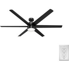 Ceiling Fans Hunter Solaria 72 Integrated Matte Black Ceiling Fan with Light Kit