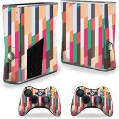 MightySkins compatible with xbox 360 s slim + 2 controllers case wrap cover sticker crazy stripes
